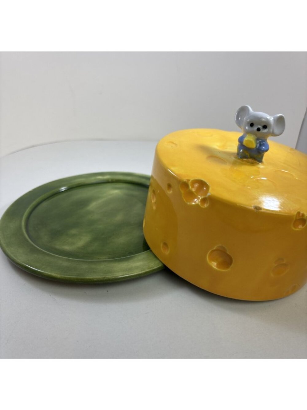 Retro Cheese Dish With Mouse On Cheese Lid, 1980’s Vintage - Picture 3 of 6